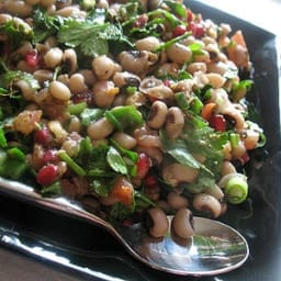 Turkish Black-Eyed Pea Salad with Pomegranate, Walnuts and Dukka Dressing