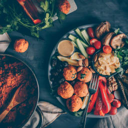 Turkish Lentil Balls Mezze Platter