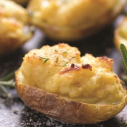 Twice Baked Hummus Potatoes with Rosemary