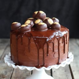 Ultimate Bourbon (Chocolate Peanut Butter) Buckeye Cake