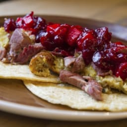 Leftover Turkey Tacos With Cranberry-Chipotle Salsa