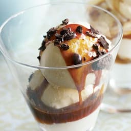 Vanilla Ice Cream with Espresso-Caramel Sauce