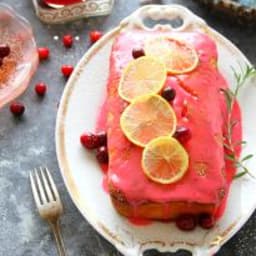 Vanilla Lemon Pound Cake With Cranberry Glaze