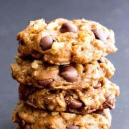 Vegan Almond Butter Chocolate Chip Walnut Oat Cookies (Gluten-Free, Oat Flo