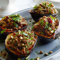 Vegan Quinoa-Cranberry Stuffed Acorn Squash