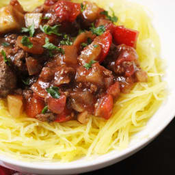 Vegetable Bolognese with Eggplant, Peppers, and Zucchini