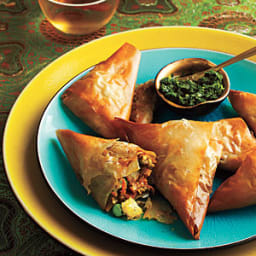 Vegetable Samosas with Mint Chutney