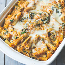 Vegetarian Pumpkin and Kale Pasta Bake