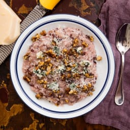 Veneto-Style Radicchio Risotto With Walnuts and Blue Cheese Recipe