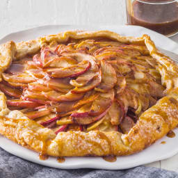 Warm Apple Galette with Spiced Toffee Drizzle