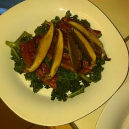 Warm Kale, Bacon & Portobello Salad    