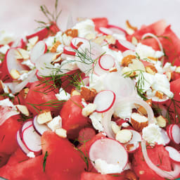 Watermelon Salad with Almonds and Dill