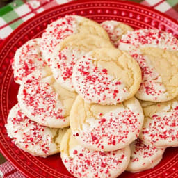 White Chocolate Dipped Peppermint Sugar Cookies