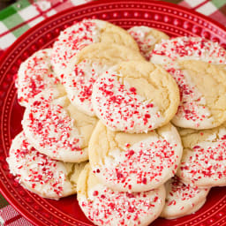 White Chocolate Dipped Peppermint Sugar Cookies