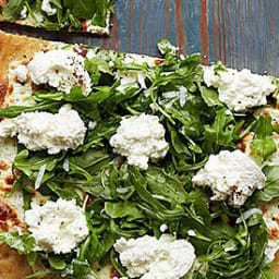 White Pizza with Arugula, Lemon, Parmesan and Ricotta