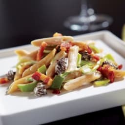 Whole Grain Penne With Morels, Leeks, Crispy Pancetta, And Truffle Oil