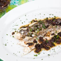 Whole Grilled Fish With Olive-Tomato Compote Recipe