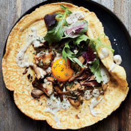 Wild Mushroom Crêpes with Sunny Eggs 