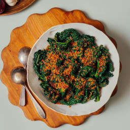 Winter Greens With Anchovy Breadcrumbs