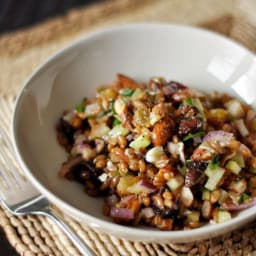 Winter Wheat Berry Salad with Figs and Red Onion