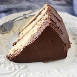 Yellow Birthday Cake with Milk Chocolate Frosting