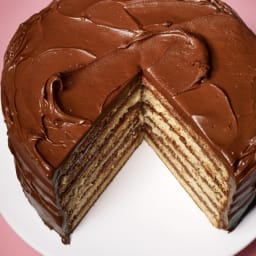 Yellow Layer Cake with Chocolate–Sour Cream Frosting