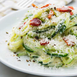 Zoodle Alfredo With Bacon