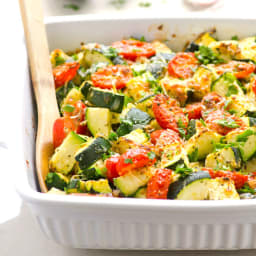 Zucchini Bake with Tomatoes, Garlic and Parmesan