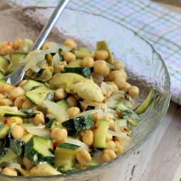 Zucchini Salad with Chick Pea and Artichoke