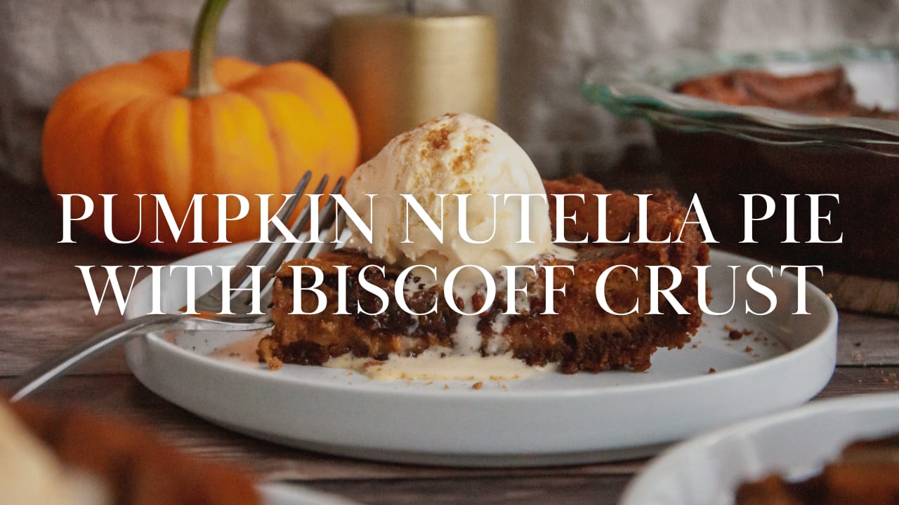 Pumpkin-Nutella Pie with Biscoff Crust