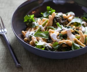 Broccoli-Rabe-and-Cavatelli-Pasta-with-Harissa-and-Yogurt