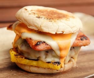 Hot-Hawaiian-Burgers-(Spam,-Pineapple,-Swiss,-and-Sriracha-Mayo)