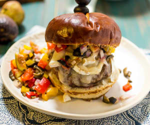 Mediterranean-Brie-Burger-with-Olive-Fig-Relish