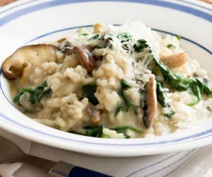 Mushroom-and-spinach-risotto