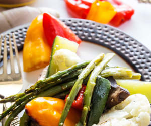 Roasted-Veggie-Stuffed-Portabella-Mushrooms-with-Blender-Tomato-Basil-Chees