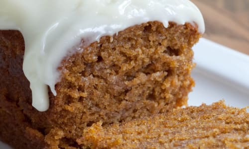 Pumpkin Loaf with Cream Cheese Icing