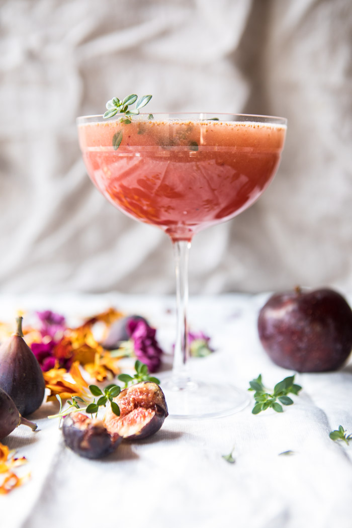 Fig Honey Thyme Prosecco Smash