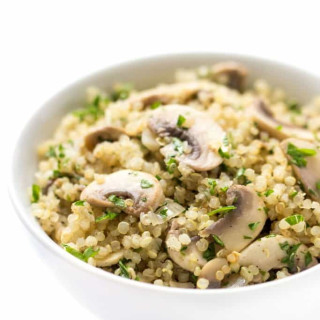 10-Minute Garlic + Herb Mushroom Quinoa