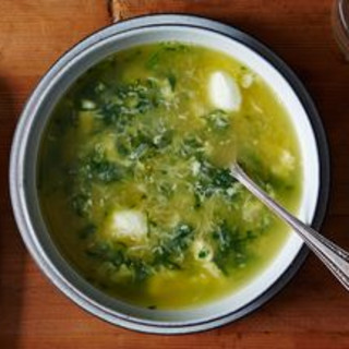 A Lighter Spinach and Parmesan Egg Drop Soup