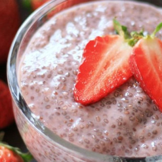 Almond Strawberry Chia Seed Pudding