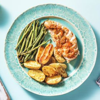 Amazing Apricot Chicken with Fingerling Potatoes and Green Beans