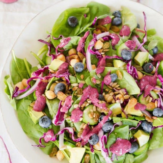 Antioxidant Salad with Blueberry Tahini Dressing