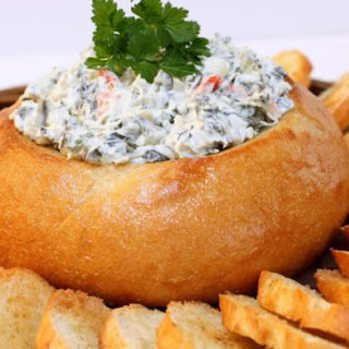 Appetizer - Spinach Dip In A Bread Bowl