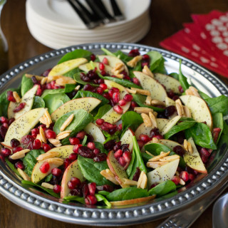 Apple Cranberry Spinach Salad with Honey Cider Dressing