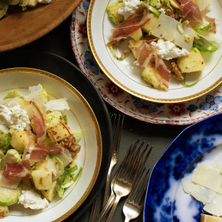 Apple Salad With Walnuts and Brussels Sprouts