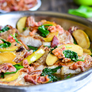 Apple and Spinach Pork Chops