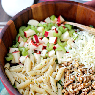 Apples and Celery Pasta Salad with Light Caesar Dressing