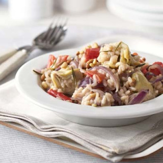 Artichoke, red onion and rosemary risotto