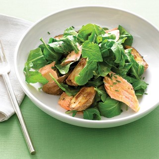 Arugula with Roasted Salmon and New Potatoes