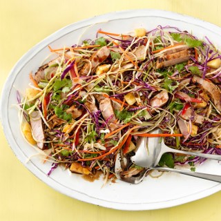 Asian Rainbow Salad with Seared Pork